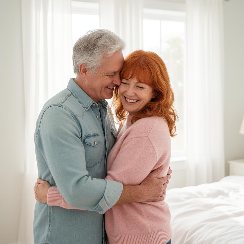 Happy couple after restoring intimacy with shockwave therapy
